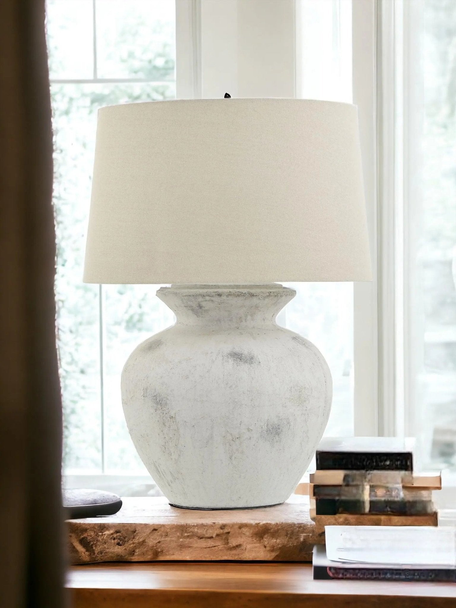 Bath Stone Natural Lamp - Extra Large - LightingLighting - Lulu Loves Home