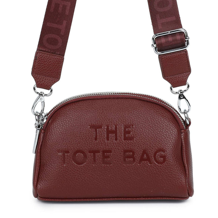 Burgundy Double Zip Crossbody Bag