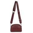 Black double zip crossbody bag by Jamie Bags, showing the sleek design with two zipper compartments and adjustable strap.