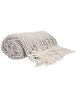 Beige Chevron Cotton Knitted Throw - Soft FurnishingsSoft Furnishings - Lulu Loves Home
