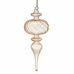 Beige Glass Teardrop Christmas Bauble — Single LEFT longer finial 21cm high