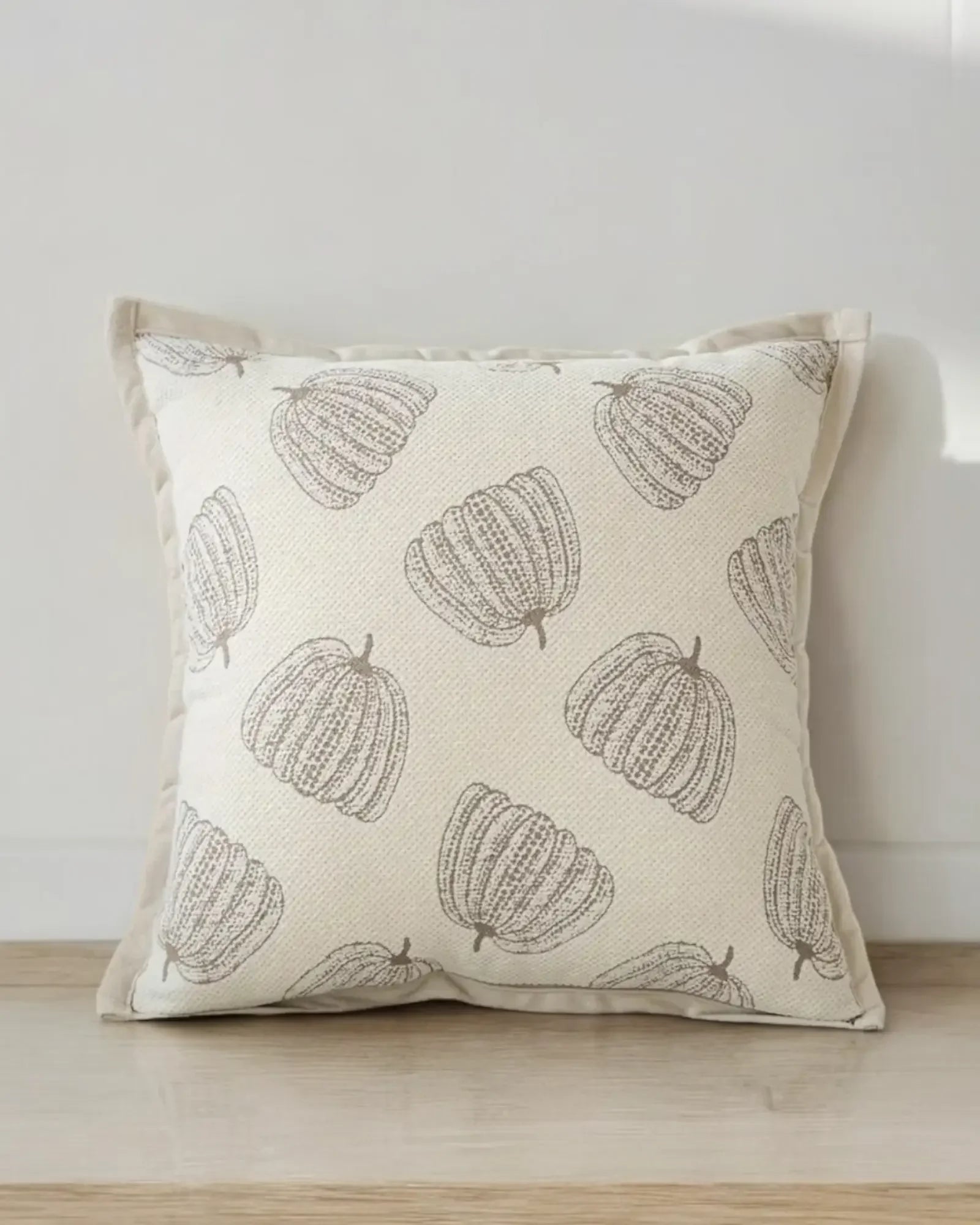 Beige Large Print Pumpkin Cushion Cover - Seasonal Decor - AutumnSeasonal Decor - Autumn - Lulu Loves Home