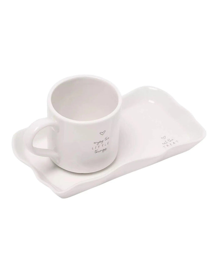 Beige Moments Rectangular Plate with Mug - A Little Moment For You - Kitchen & DiningKitchen & Dining - Lulu Loves Home