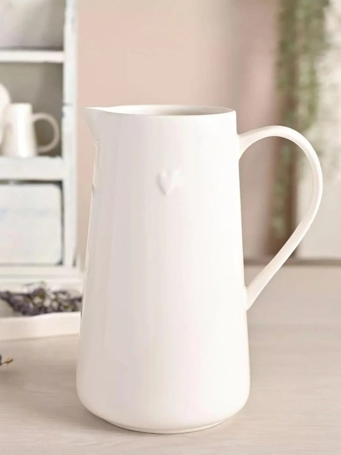 Beige Moments White Jug - Little Heart - Kitchen & DiningKitchen & Dining - Lulu Loves Home