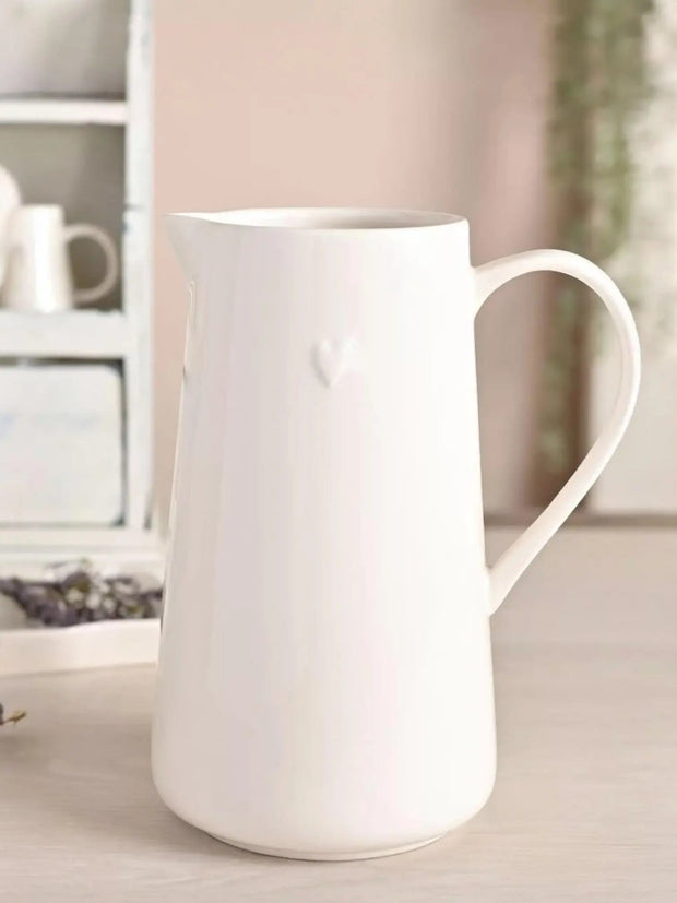 Beige Moments White Jug - Little Heart - Kitchen & DiningKitchen & Dining - Lulu Loves Home