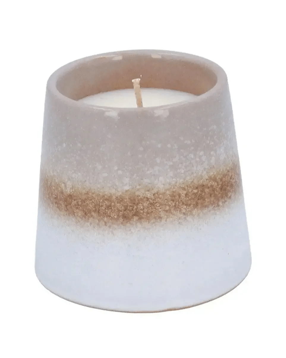 Beige Reactive Glaze Stoneware Candle - Ocean Scent - CandlesCandles - Lulu Loves Home