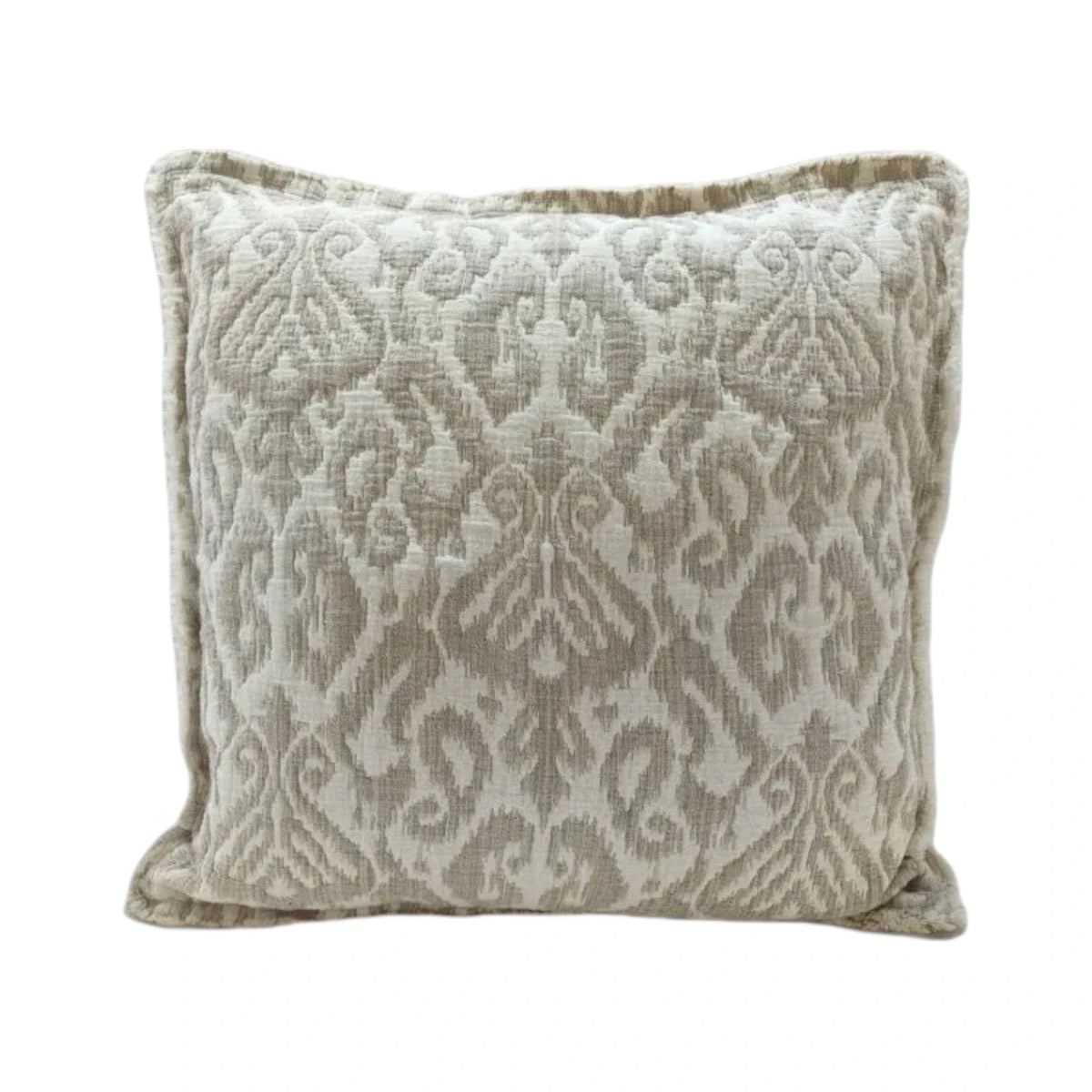Beige Soft Jacquard Square Linen Cushion Cover by Malini, featuring elegant textured fabric for cozy home decor.