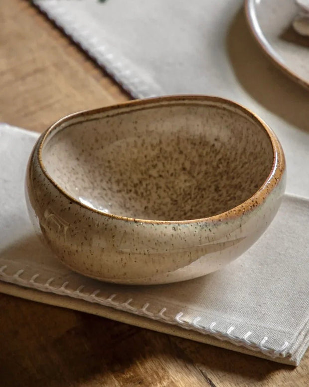 Beige Speckle Reactive Glaze Organic Bowl - Kitchen & DiningKitchen & Dining - Lulu Loves Home