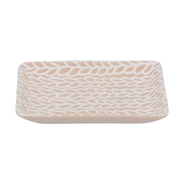 Beige & White Leaves Trinket Dish - Home DecorHome Decor - Lulu Loves Home