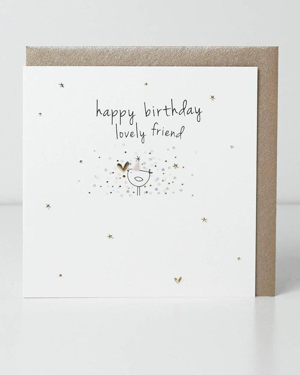 Birthday card from Belly Button Designs featuring a charming design for a lovely friend, part of their greeting card collection.