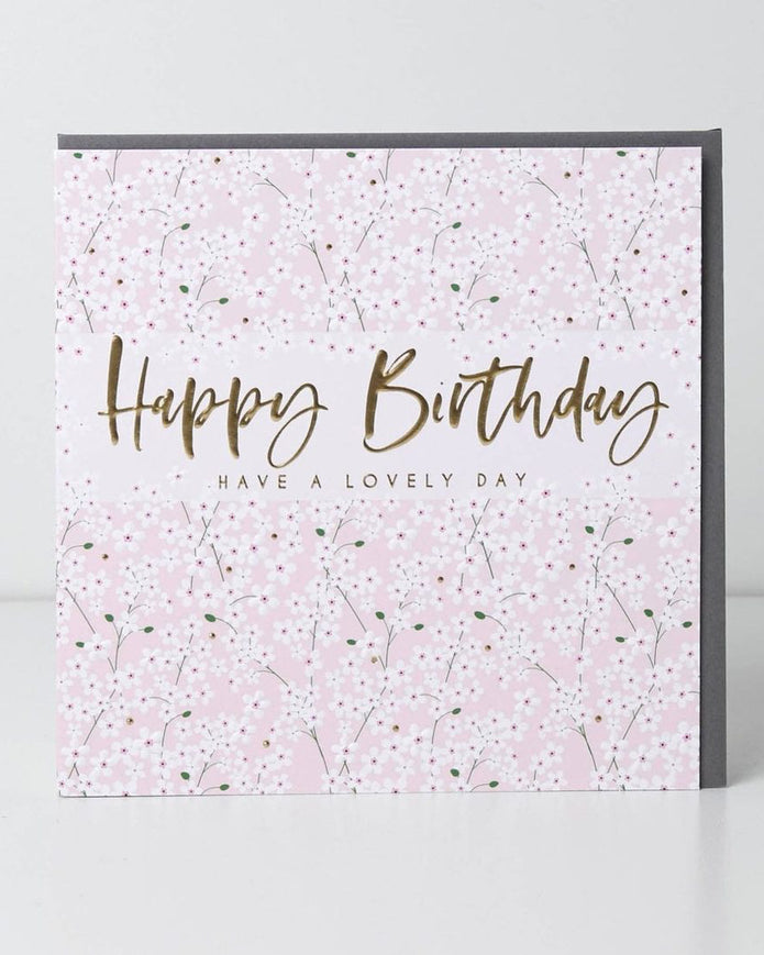Pink daisies birthday greeting card by Belly Button Designs featuring a cheerful floral design.