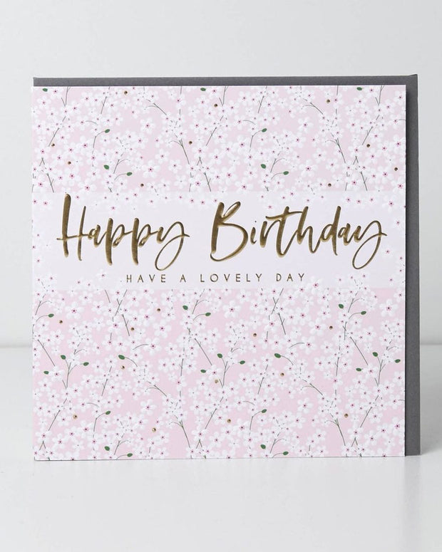 Pink daisies birthday greeting card by Belly Button Designs featuring a cheerful floral design.