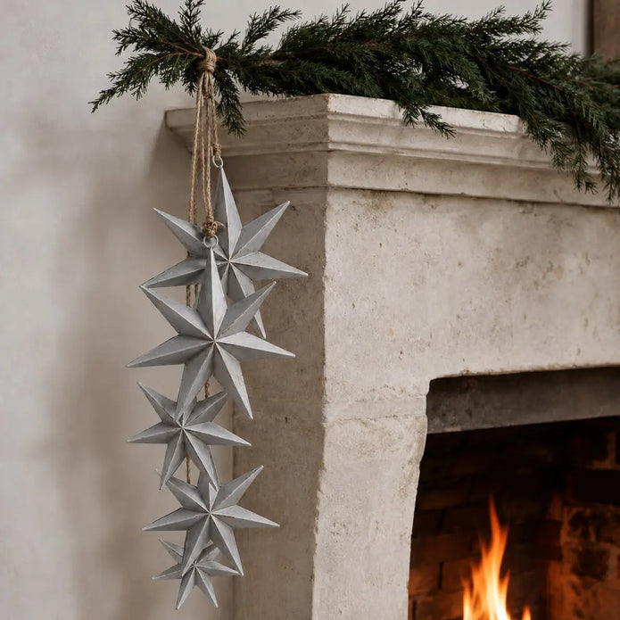 Hanging Silver Star Bunch, close-up product detail