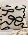 Black Bow Embroidered Cushion Cover - Soft FurnishingsSoft Furnishings - Lulu Loves Home