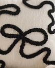 Black Bow Embroidered Cushion Cover - Soft FurnishingsSoft Furnishings - Lulu Loves Home