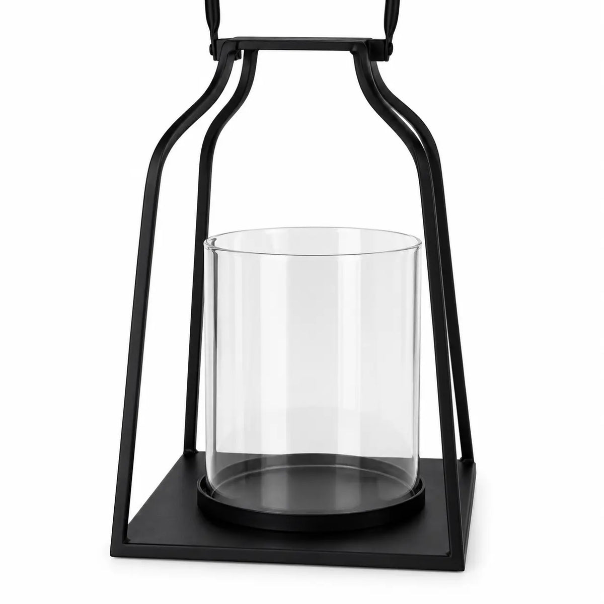 Satchville black metal candle lantern, large size detail view