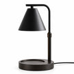 Complete black shade candle warmer lamp on white with empty base and no candle