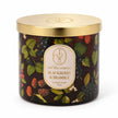 Blackberry and Bramble botanical candle with gold lid, gold lid and botanical label detail