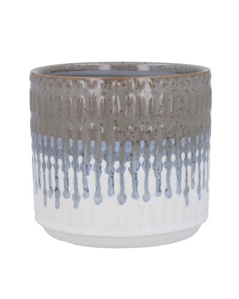 Blue And Beige Reactive Glaze Plant Pot - Home DecorHome Decor - Lulu Loves Home