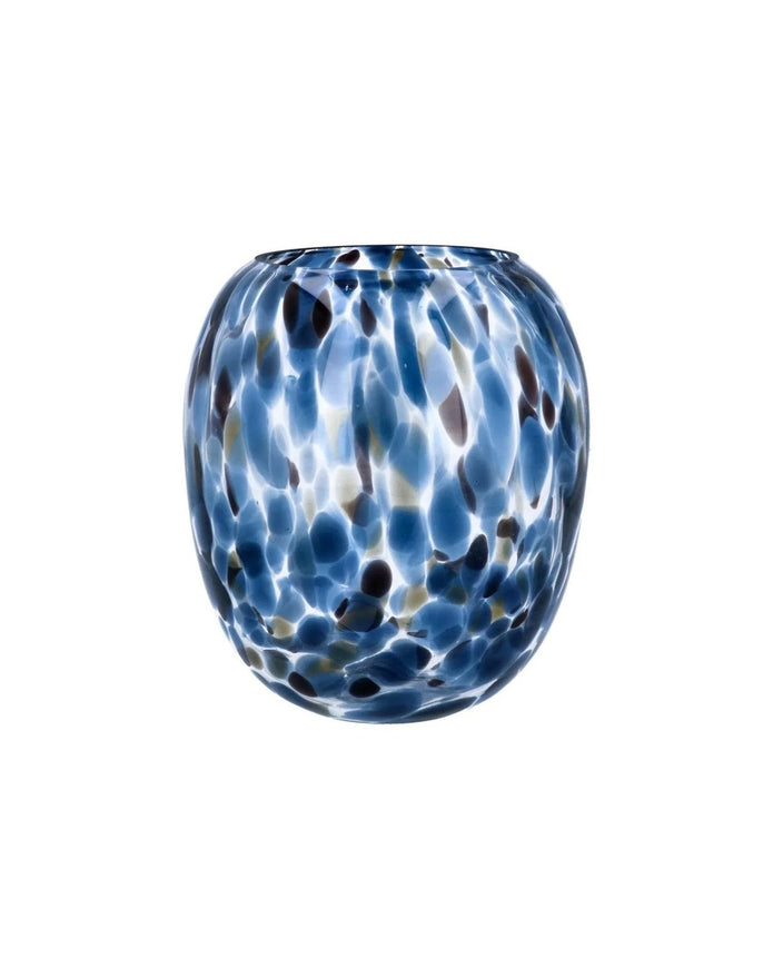 Blue And Brown Tortoiseshell Balloon Glass Vase - VasesVases - Lulu Loves Home