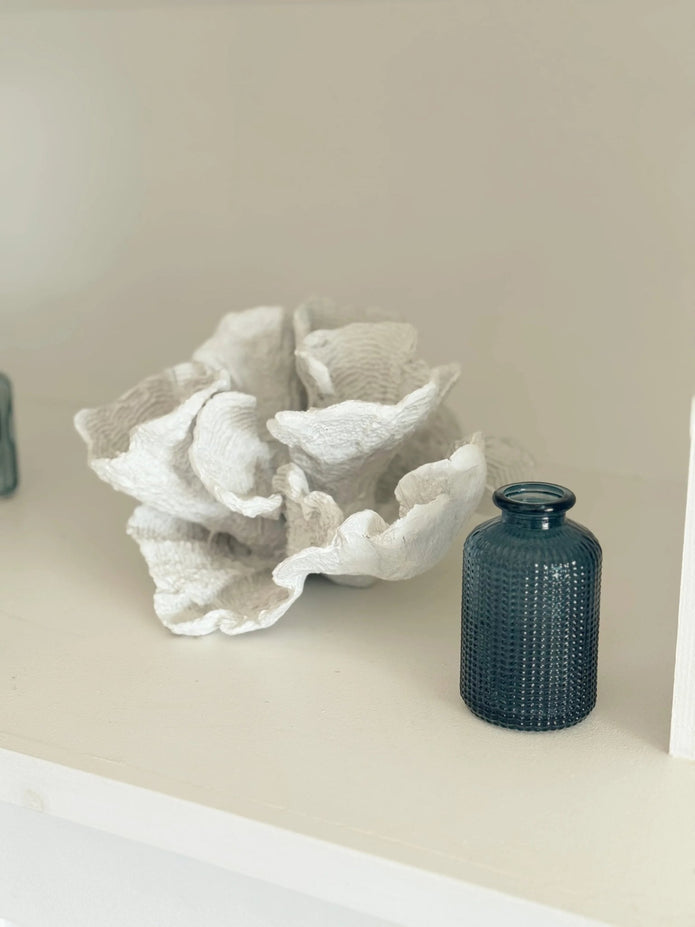 Blue Dimpled Glass Bottle Bud Vase - Home DecorHome Decor - Lulu Loves Home