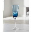 Blue Flute Champagne Glass by Gisela Graham, elegant glassware for celebrating, with a sleek blue design and slender stem.