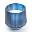 Blue Small Ridged Glass Candle Midnight Pomegranate Scent 8cm - CandlesCandles - Lulu Loves Home