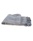Blue Woven Stripe Cotton Throw - Soft FurnishingsSoft Furnishings - Lulu Loves Home