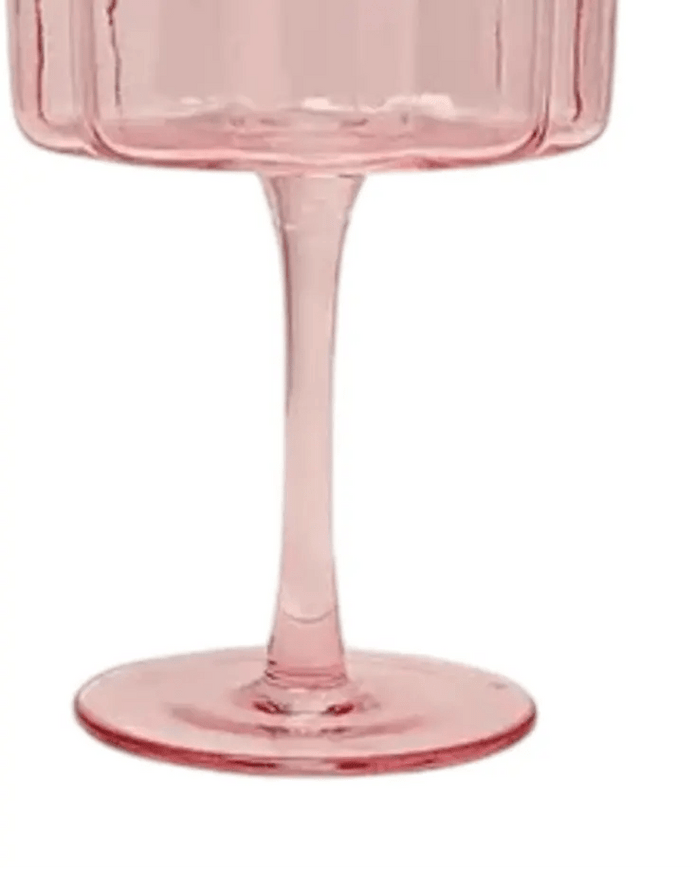 Blush Pink Scalloped Martini Glass - Set Of Two - Home DecorHome Decor - Lulu Loves Home