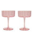 Blush Pink Scalloped Martini Glass - Set Of Two - Home DecorHome Decor - Lulu Loves Home