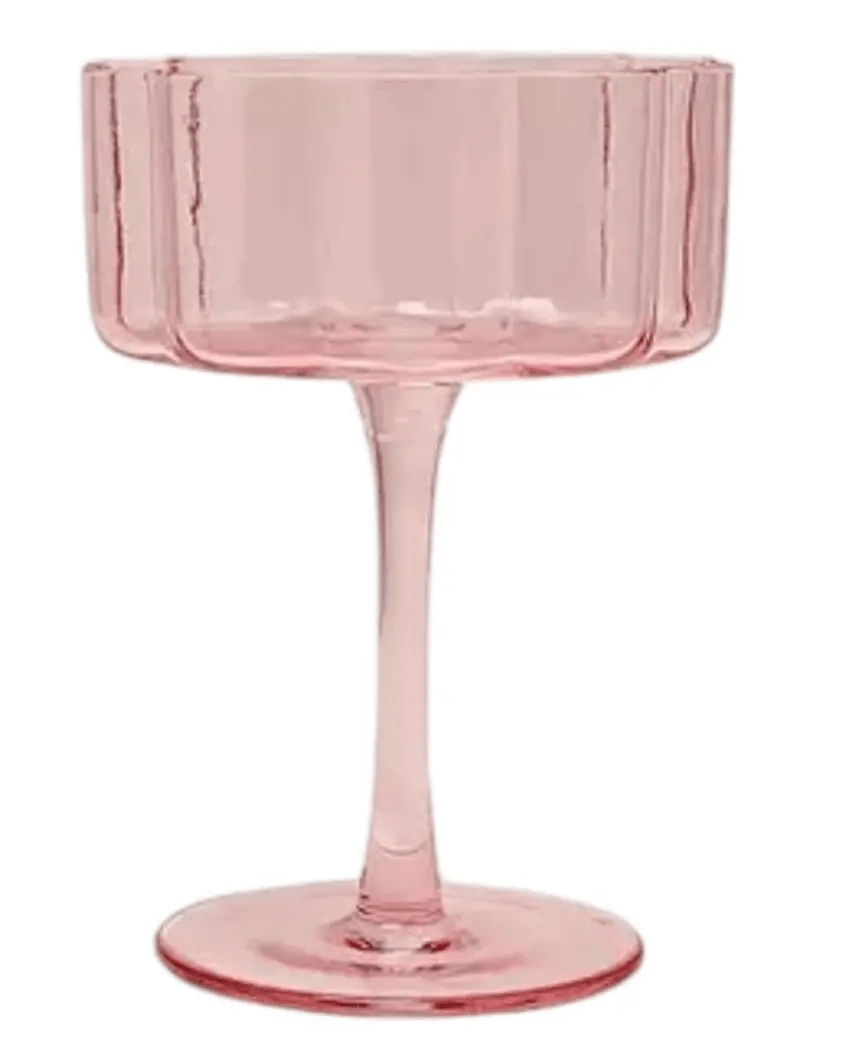 Blush Pink Scalloped Martini Glass - Set Of Two - Home DecorHome Decor - Lulu Loves Home