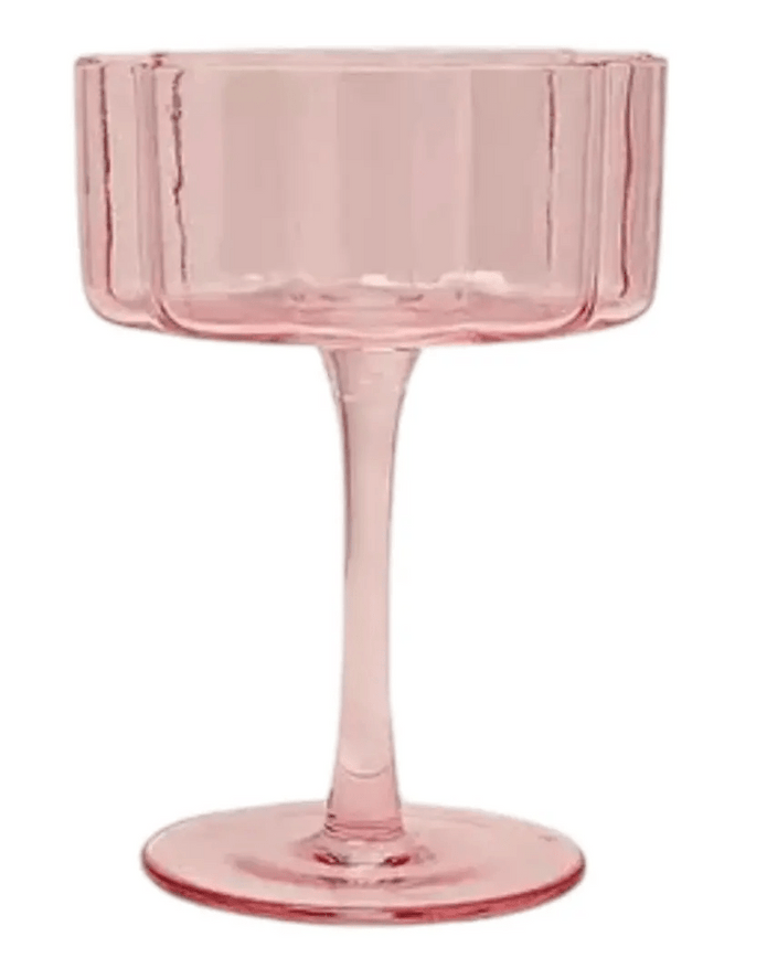 Blush Pink Scalloped Martini Glass - Set Of Two - Home DecorHome Decor - Lulu Loves Home