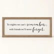Brayden and Brooks To Nights oak framed sign, straight-on studio view, 41 × 18 cm