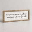 Brayden and Brooks To Nights oak framed sign, angled studio view showing frame depth