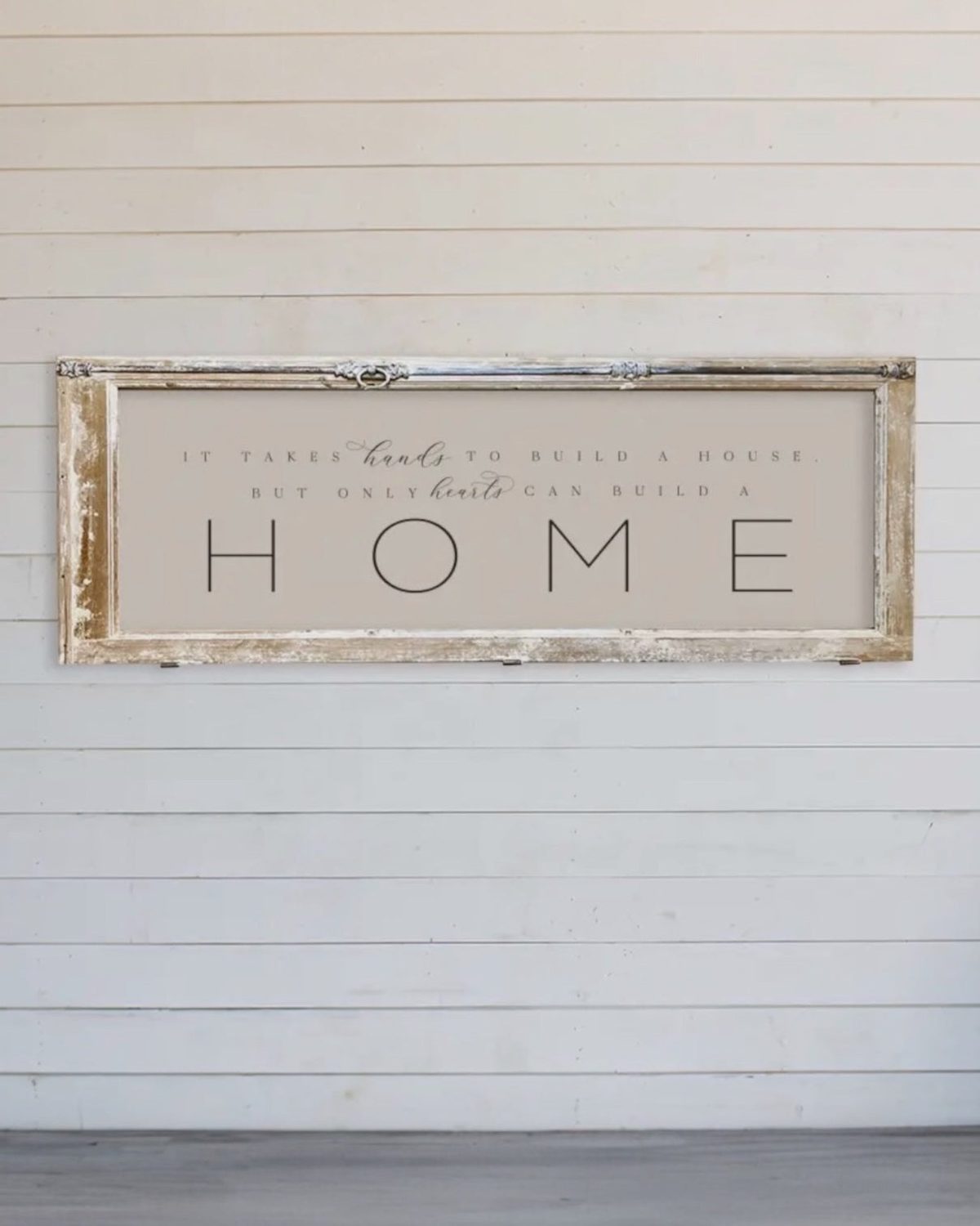 Extra large antique wood Dutch shutter framed canvas wall art by Brayden and Brooks, showcasing vintage style and textured wood details.