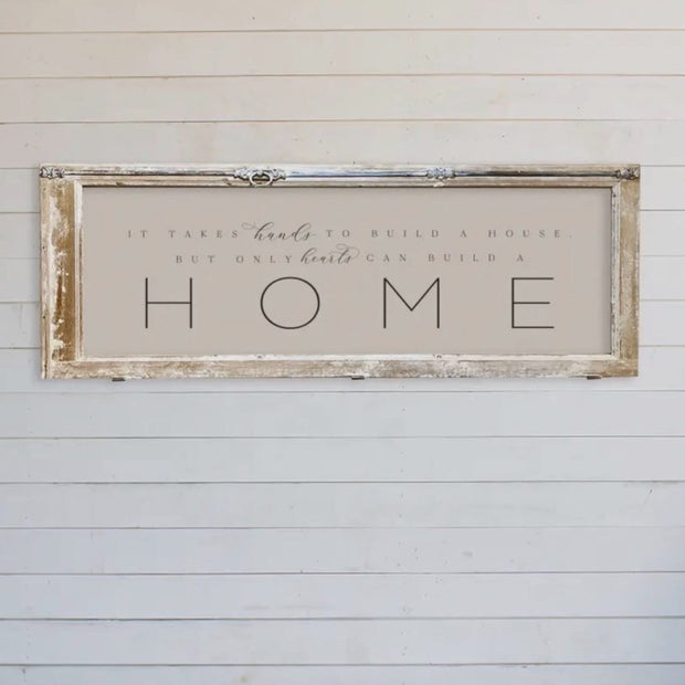 Extra large antique wood Dutch shutter framed canvas wall art by Brayden and Brooks, showcasing vintage style and textured wood details.