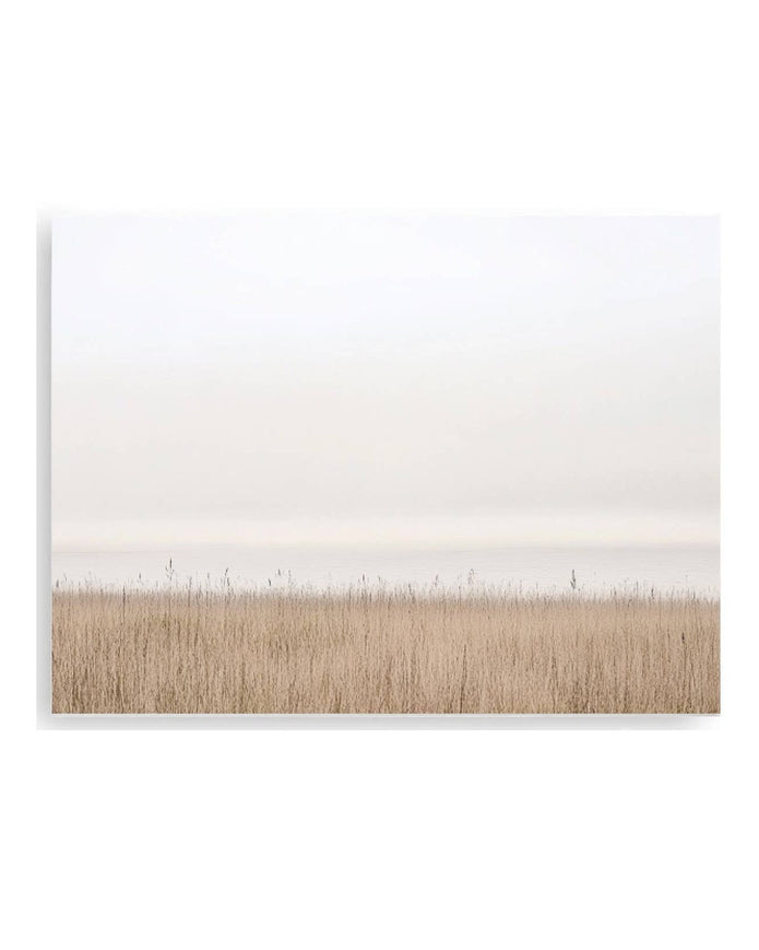 Small wood framed wall art print featuring seagrass design by Brayden and Brooks, ideal for coastal or beach-themed decor.