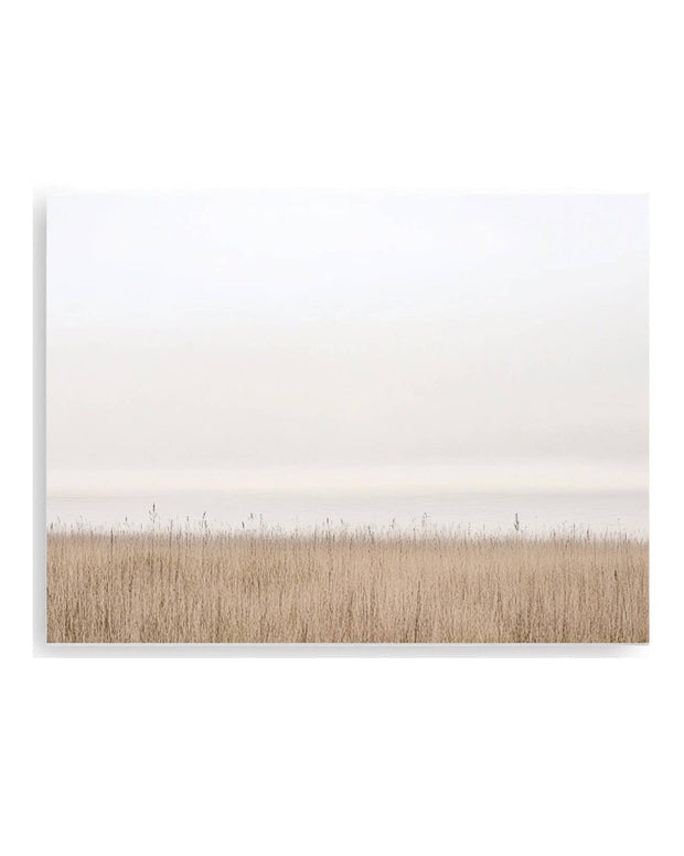 Small wood framed wall art print featuring seagrass design by Brayden and Brooks, ideal for coastal or beach-themed decor.