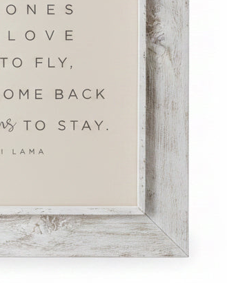 Whitewashed wooden rustic wall art sign by Brayden and Brooks with 