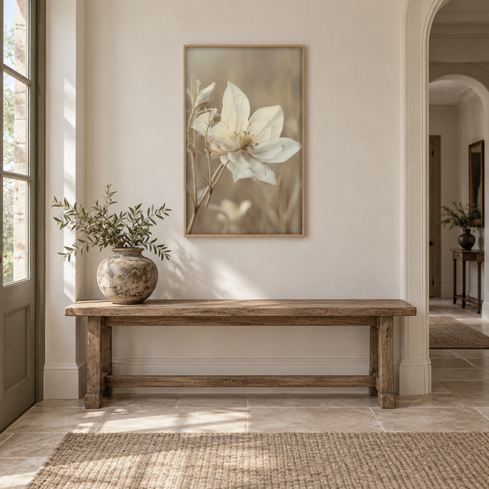 Brayden and Brooks Anemone framed botanical wall art, 46 x 89 cm styled in a classic modern country interior, view 4.