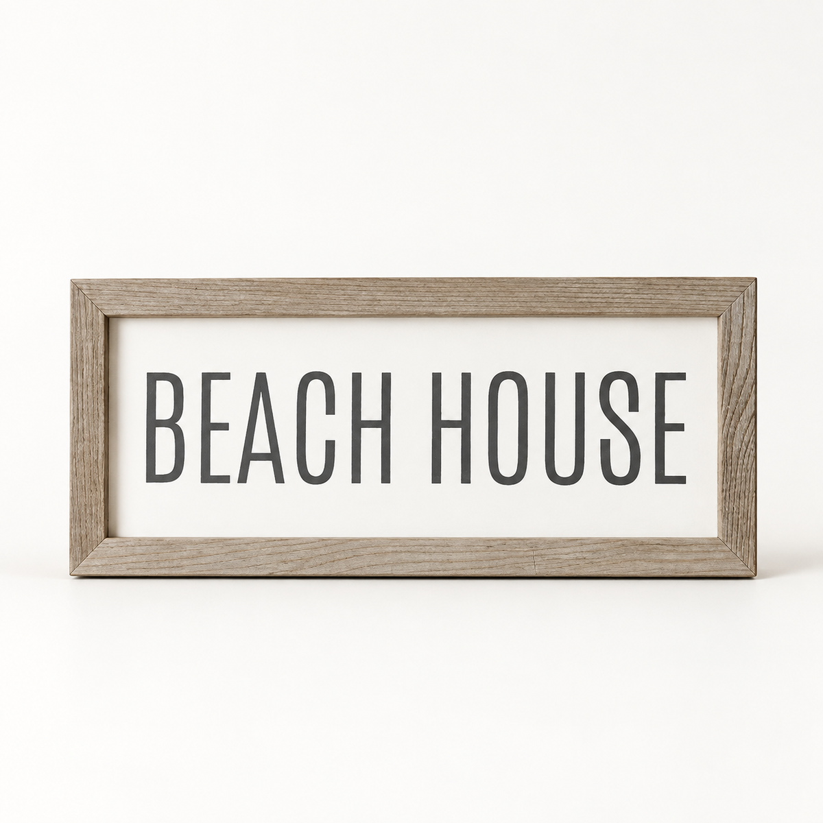 Brayden and Brooks Beach House medium rustic oak sign, approximately 41 x 18 cm, straight-on studio view on white.