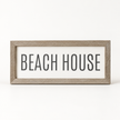 Brayden and Brooks Beach House medium rustic oak sign, approximately 41 x 18 cm, straight-on studio view on white.