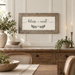 Brayden and Brooks Bless This Nest large rustic sign, 61 x 30 cm styled at true scale in a classic modern country interior, view 2.