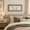 Brayden and Brooks Bless This Nest large rustic sign, 61 x 30 cm styled at true scale in a classic modern country interior, view 3.