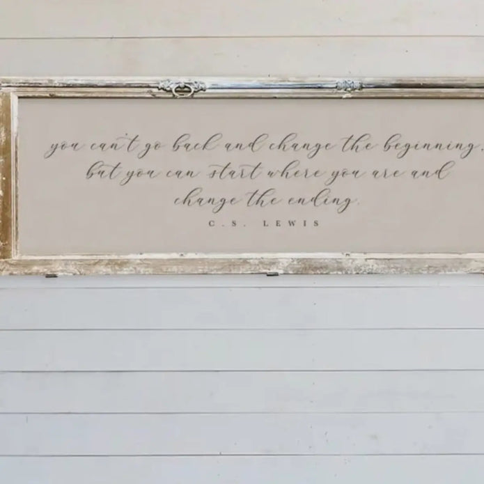 Close-up detail of Brayden and Brooks Handmade Antique Shutter Wall Art — You Can't Go Back