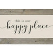Close-up detail of Brayden and Brooks Large Rustic Sign — This is Our Happy Place