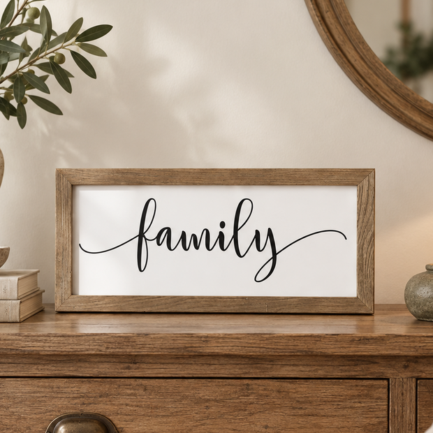 Brayden and Brooks Medium Rustic Oak Sign — Family