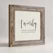 Brayden and Brooks Family rustic oak sign, 75 x 75 cm, angled studio product view