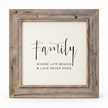 Brayden and Brooks Family rustic oak sign, 75 x 75 cm, straight-on studio product view