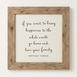 Brayden and Brooks Happiness rustic oak sign, 75 x 75 cm, straight-on studio product view
